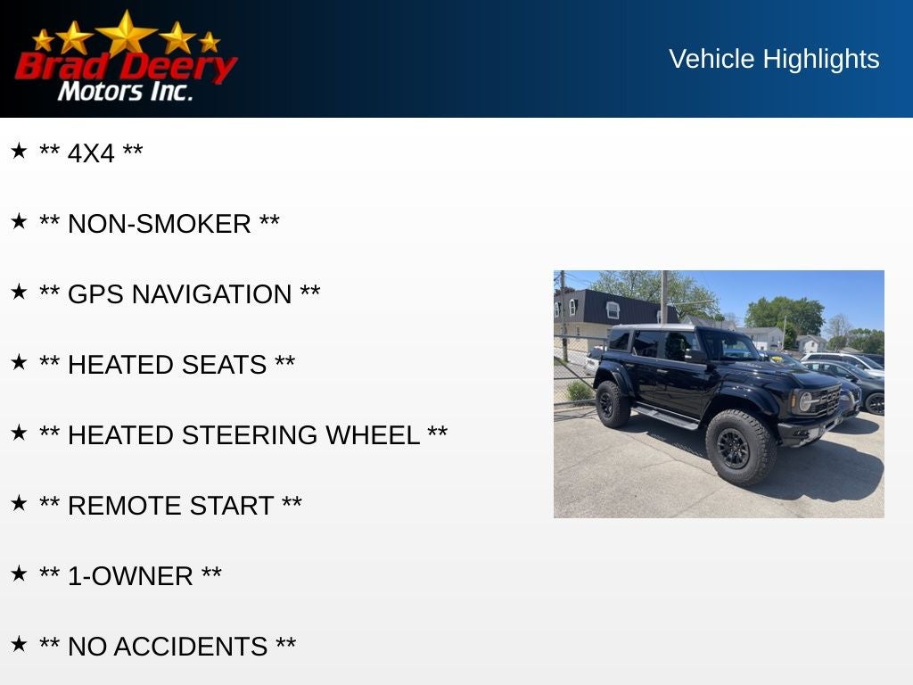 2024 Ford Bronco Raptor 4X4