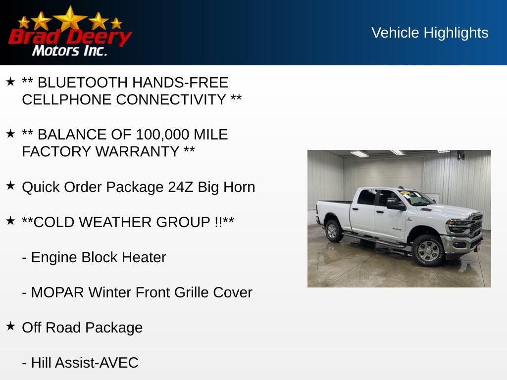 2025 RAM 2500 Big Horn Crew Cab 4X4 Diesel